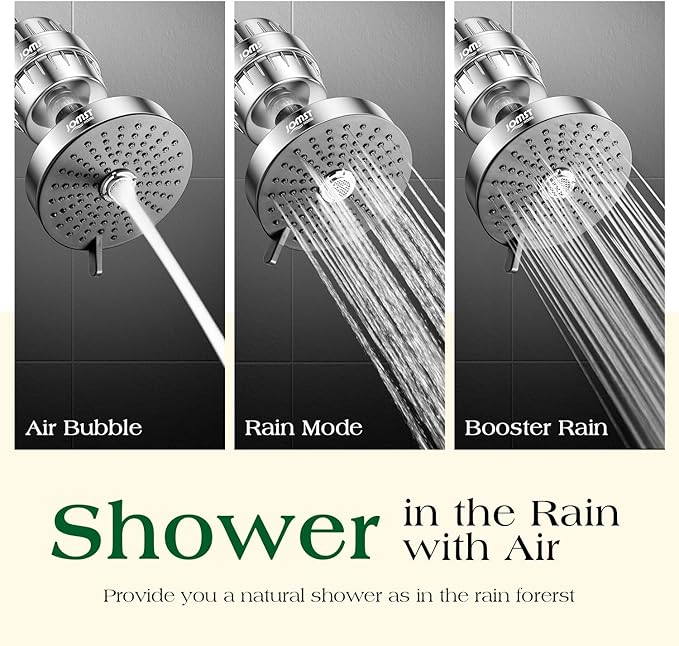 Filtered Shower Head COMBO – for Healthier Skin & Hair | 3 Mode High Pressure Shower Heads with 25-Stage Filtration | Removes 99.947% Chlorine & Heavy Metals | Shower Head with Filters - Chrome