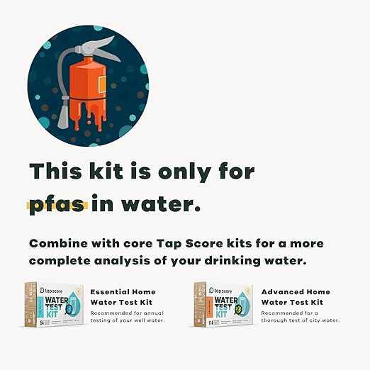 Professional PFAS Test for Drinking Water | Certified Tap Score Home Kit | Mail-in Lab Analysis | Easy Sampling, Shipping Included | EPA Testing Method