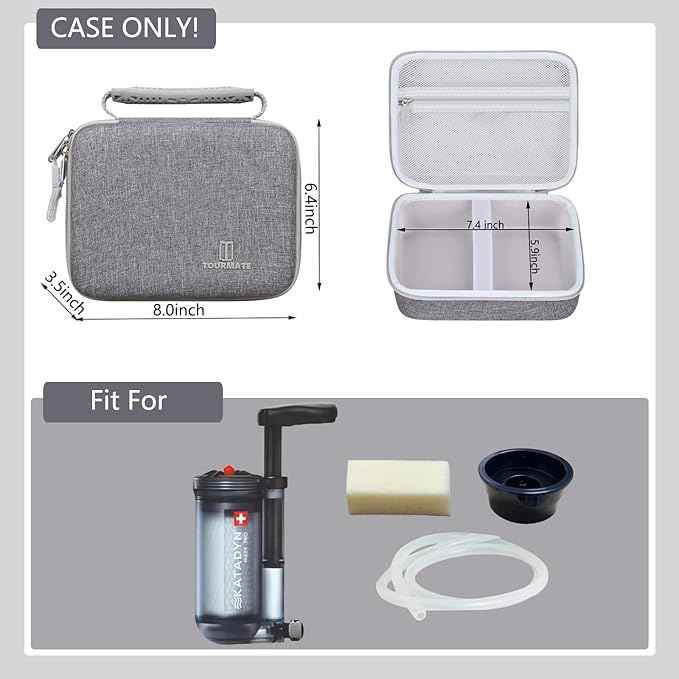 Hard Storage Case for Katadyn Hiker Pro Hand Pump Water Filter, Protective Carrying for Drinking Straw, Squeeze Pouch and Other Accessories（Only Box）