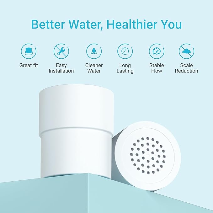 AQUA CREST Shower Filter Replacement for JOLIE® FILTERED SHOWERHEAD, Steady Water Pressure Shower Filter Replacement Cartridge, 1 Pack