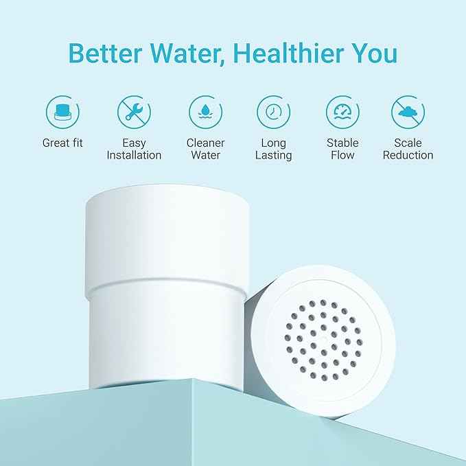 AQUA CREST Shower Filter Replacement for JOLIE® FILTERED SHOWERHEAD, High Pressure Shower Filter Replacement Cartridge For Healthier Hair and Skin, 2 Pack