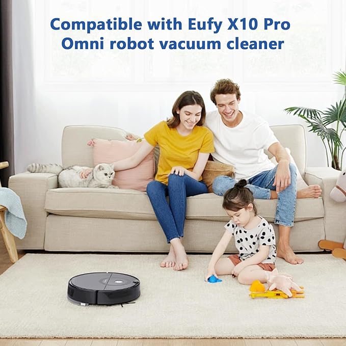 24 Pack Replacement Parts for Eufy X10 Pro Omni Robotic Vacuum Cleaner Accessories Kit, 2 Roller Brushes, 4 HEPA Filters, 8 Mop Cloths, 8 Side Brushes, 2 Cleaning Brushes - AquaVibe