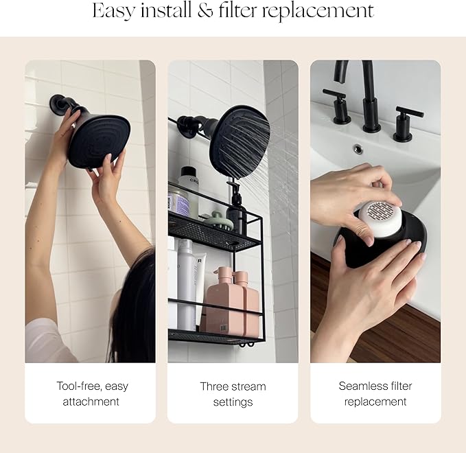 Canopy Filtered Shower Head - High Pressure Shower Head Filter for Hard Water - Shower Filter To Remove Impurities for Healthier Scalp, Skin & Hair - Support Hair Growth & Minimize Breakage - Chrome
