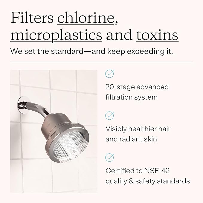 Replacement Shower Filter - 20-Stage Filtration for Chlorine, Heavy Metals & Hard Water, Restores Hair & Skin Health, Fits MDhair Filtered Showerhead, 3-Month Use, High Pressure (1 Pack)