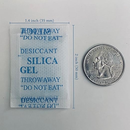 Silica Gel Packets,2 Gram 500 Packs Desiccant Pack Food Grade Silica Packets for Moisture Control, Rechargeable Moisture Absorber Bags for Storage