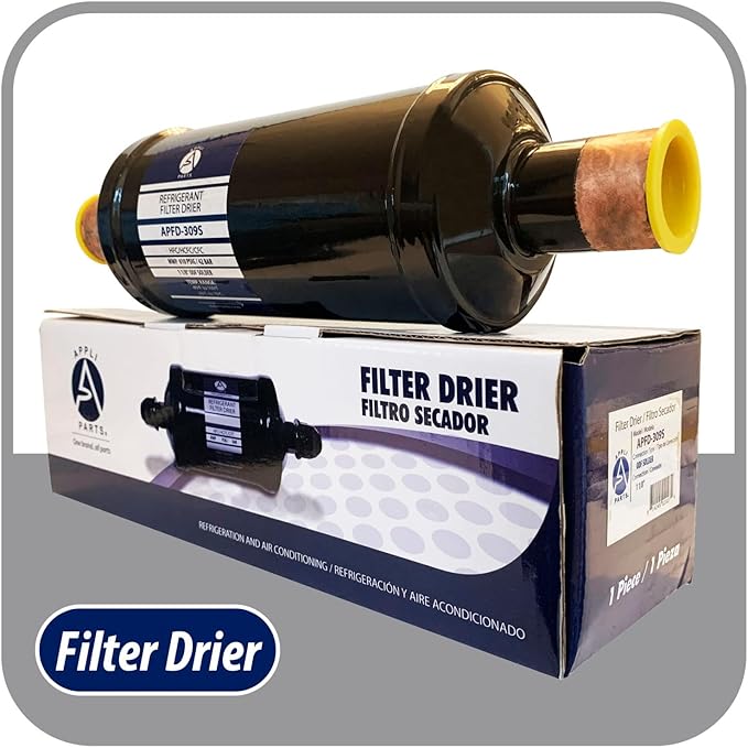 Appli Parts APFD-309S 1-1/8 in Liquid Line Refrigerant AC Filter Drier hvac Refrigeration 309S ODF Sweat Solder connection universal unidirectional 11in long 3in wide