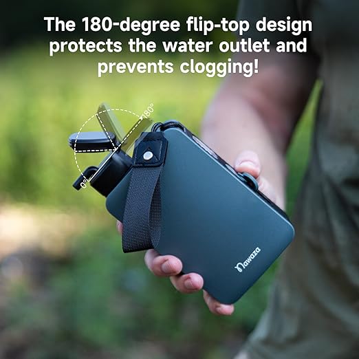 Portable Electric Water Filter - 0.01 Micron Outdoor Camping Water Purifier for Hiking, Camping Water Filtration System Survival,Travel and Emergency (Grey)