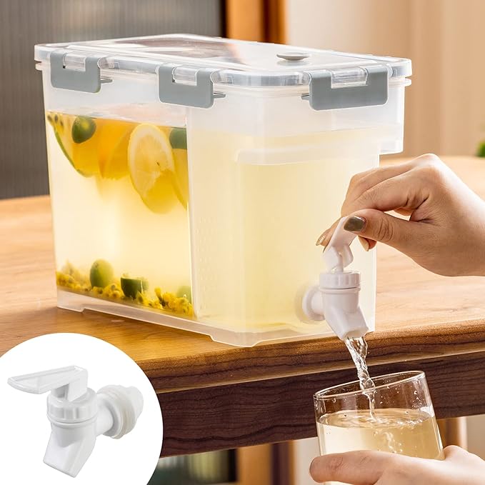 Cold Kettle with Faucet, 6L Refrigerator Juice Water Pitcher, Home Plastic Beverage Dispenser, Filter Drink Container for Home, Kitchen, Camping, Party
