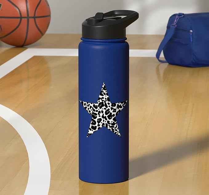 Star Shape - Cute Cheetah Leopard Print Graphic Stainless Steel Insulated Water Bottle