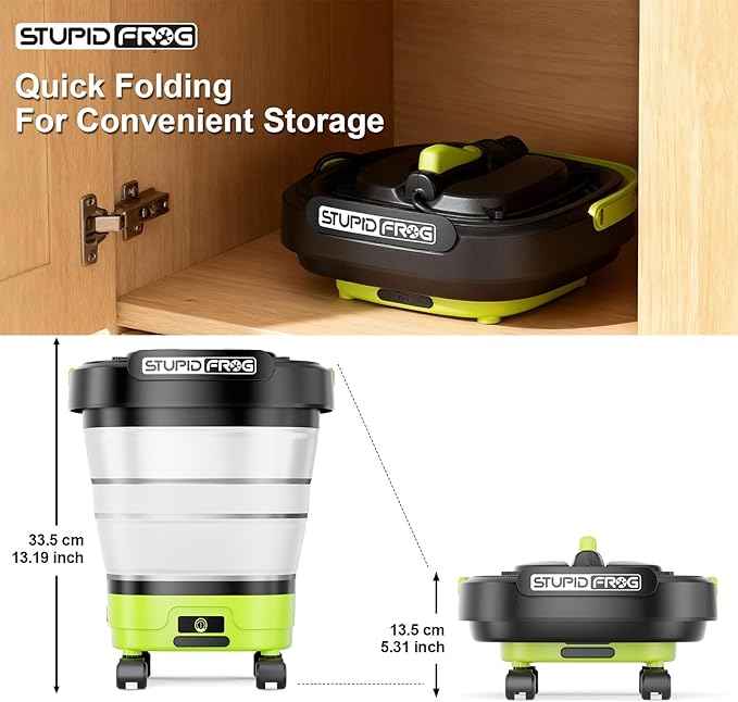 Portable Cordless Pressure Washer with Foldable 12L Water Tank, 4-in-1 Nozzles, Long-Lasting Battery, Perfect for RV, Camping Gear, Car Detailing and Pet Friendly Cleaning