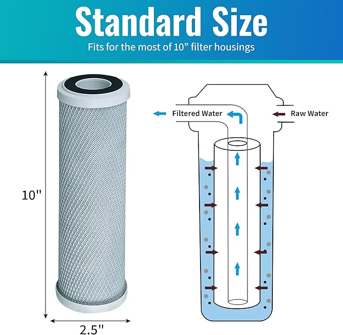 CFS – Carbon Block Water Filter Cartridges Compatible with GE GXWH04F, GXWH20F, GXWH20S & GXRM10 Models – Remove Bad Taste & Odor – Whole House Replacement Water Filter Cartridge- White (Pack of 1)