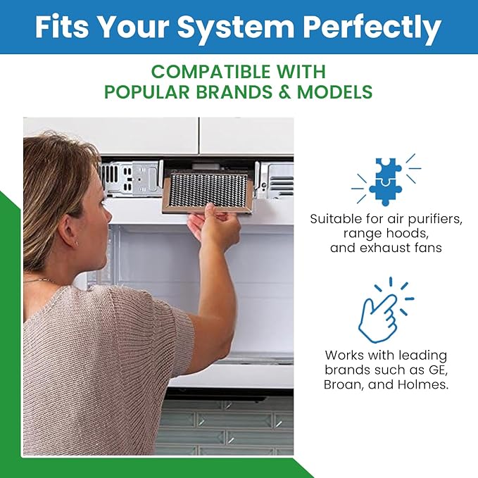 Filter Everything Activated Carbon Filter Compatible with Broan 99010181 - Hood Range Filters for Smoke, Grease & Odor Removal - Replacement Filter Ideal for Kitchen Ventilation - 1 Pack