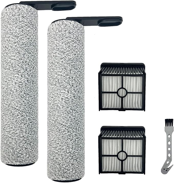 Replacement Brush Roller & Filter Kit for DREAME K10/K10 Pro, 2X Brush Rolls + 2X HEPA Filters + 1 Cleaning Tool, Compatible with Trouver K10 & K10 Pro Cordless Wet/Dry Vacuum - AquaVibe