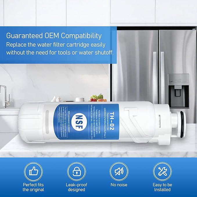 W10413645A Water Filter 2 Replacement, Compatible with Whirlpool WHR2RXD1, Whirlpool WRF757SDHV, WRF767SDHZ, WRF767SDHV, WRFC9636RZ, WRFC9636RV, WRF767SDJZ, WRF736SDAM, 3 Pack - AquaVibe