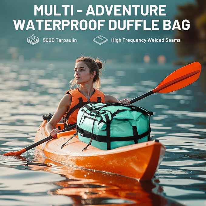 MIER Waterproof Duffel Bag Motorcycle Dry Bag Backpack Large Roll-Top Heavy Duty Dry Duffle Bags for Kayaking Camping Boating Gym Beach Cruise Ship, 60L/80L