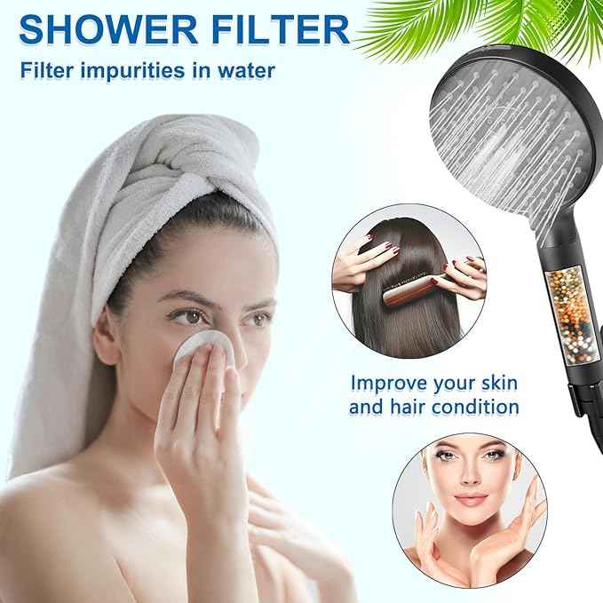 Water Replacement Filter for Shower Head,Compatible with SR SUN RISE Handheld Shower Head Cartridge,for Hard Water Remove Chlorine and Harmful Substances.（4 Pack）