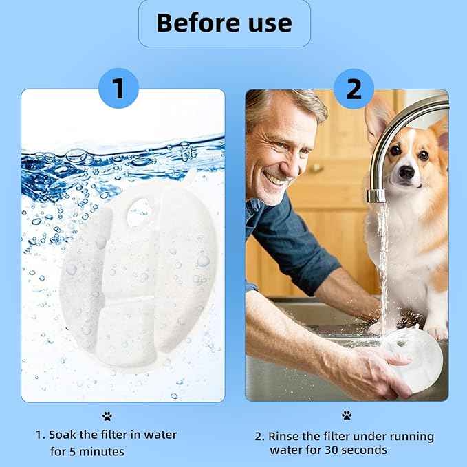16 Pack Dog Fountain Replacement Filters Compatible with Petlibro Capsule PLWF008, 8 Months Supply of Filter Accessories for Dog Water Fountain Dispensers