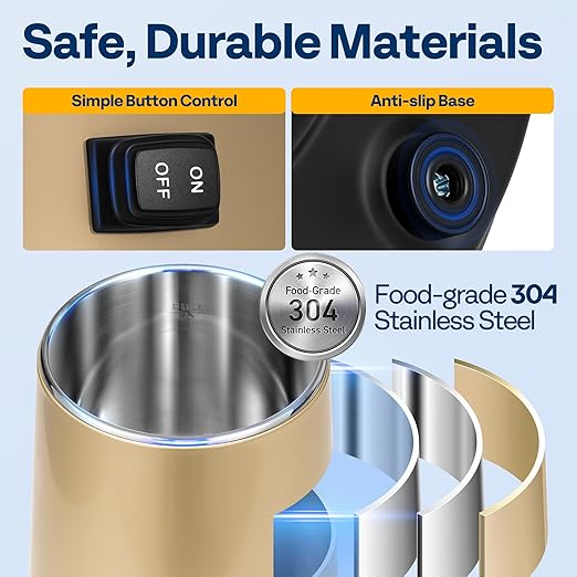 VIVOHOME Water Distiller Countertop 1.1 Gallon/4L 304 Stainless Steel Distilled Water Machine with Smart Switch Purifier Filter for Home Officek, Champagne