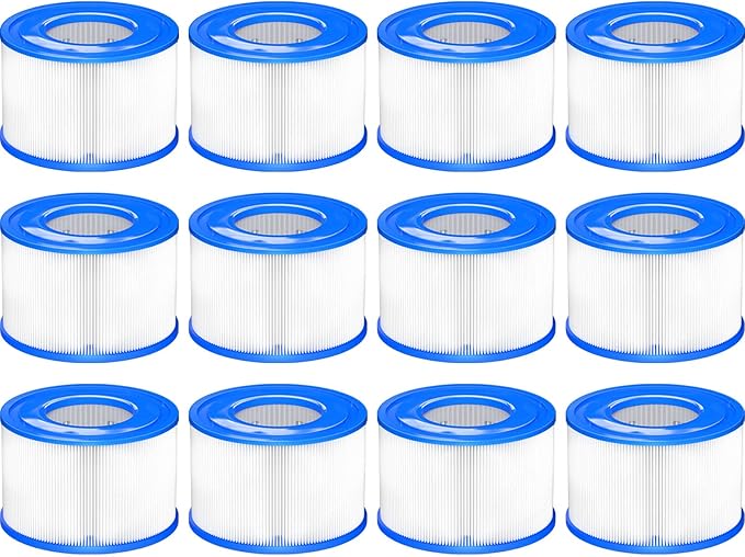 Type S1 Spa Filter 29011E for All Intex PureSpa 28429E, 28403E, 28407E, 28443E, 28453E, 28421E, 28423E, 28413E, and 28453E, 11692, SB-h10, JPC01 Easy Set Swimming Pool Pump, 12 Pack