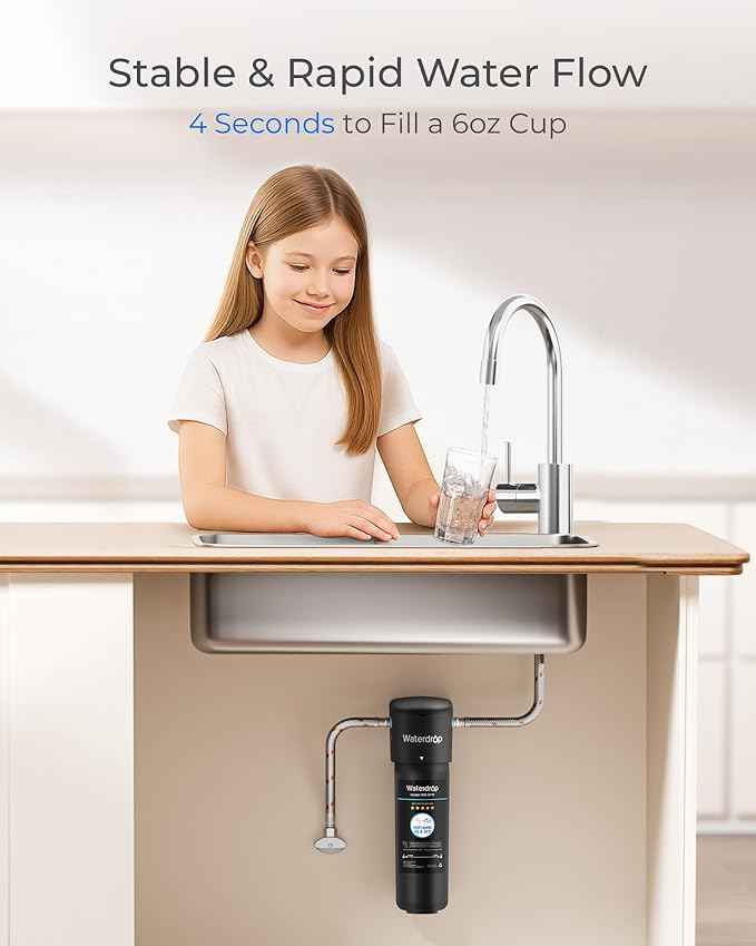 Waterdrop RF10 Replacement Filter Cartridge for 10UA/10UB Under Sink Water Filter, Reduces PFAS, PFOA/PFOS, Lead, Chlorine, Bad Taste & Odor, NSF/ANSI 42 Certified, 11K Gallons High Capacity