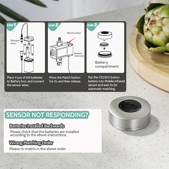Touchless Kitchen Faucet Stainless Steel: WOWOW Mobile Motion Sensor Kitchen Sink Faucet with Sprayer, Automatic Smart Kitchen Faucet for Sink 1 or 3 Hole, Brushed Nickel