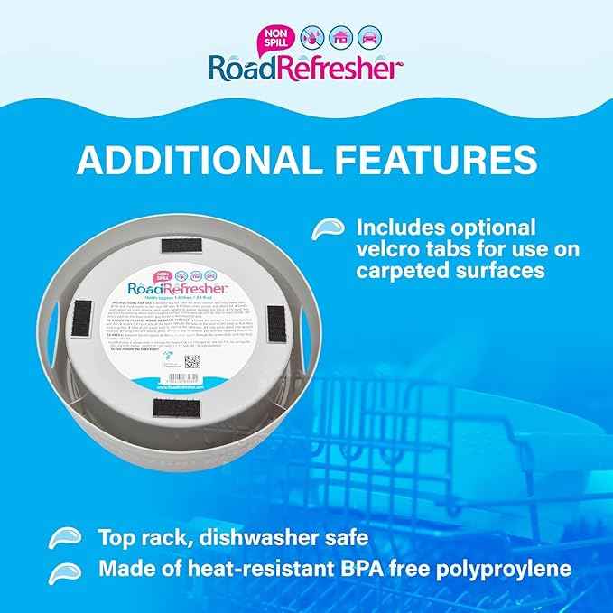 Prestige Pets Road Refresher™️ - Cat and Dog Water Bowl Dispenser - No Spill Water Bowl for Dogs and Cats - Travel Cat Bowl or Dog Bowl - Grey - Large