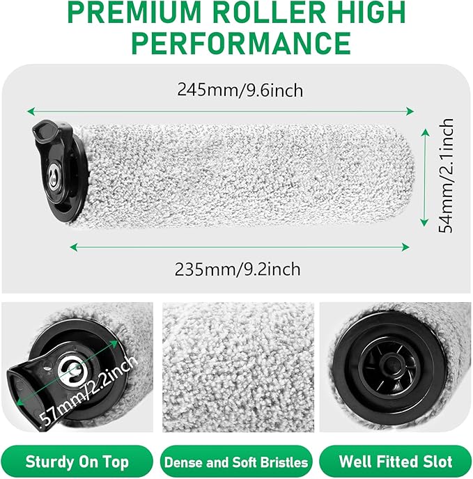 Roller Brush Replacement Kit Compatible with Tineco iFloor 2, iFloor 3,Floor One S3 Cordless Wet Dry Vacuum Cleaner,2 Pack Brush Roll Replacement Accessories - AquaVibe