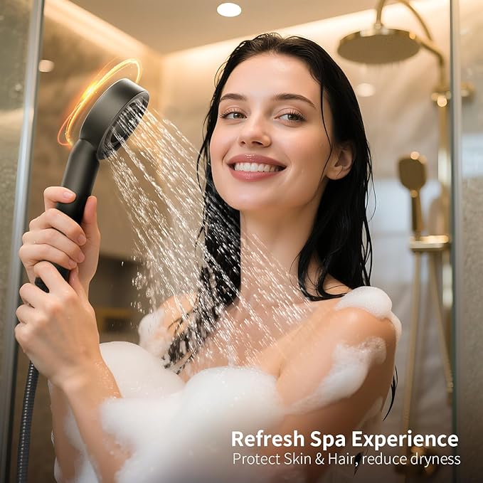 Handheld Shower Head with Filter - Lavender Scent Cartridge, High Pressure, Vitamin C & Chlorine Removal, Water Efficient, Anti-Rust ABS, CEC DOE Certified, Easy Install