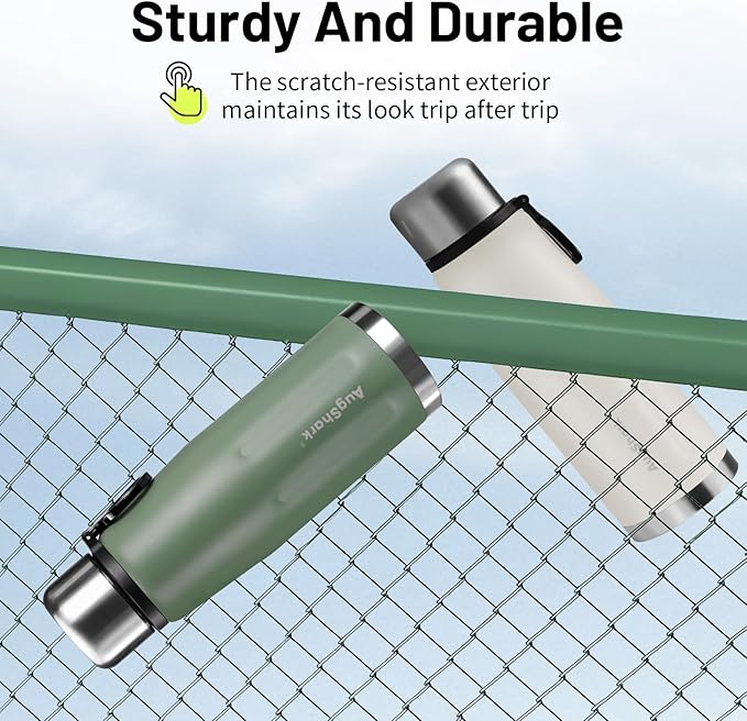 20oz Stainless Steel Insulated Water Bottle Travel Coffee Cup with Lid Leak Proof Metal Water Bottle for Hot and Cold Drink Water Flask (White)