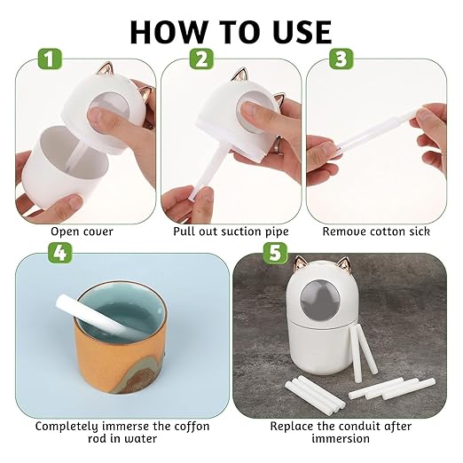100PCS Humidifier Filter Sticks Diffuser Refill Wicks Humidifier Wicks Replacement Part for Better Air Balances Filter Replacements - AquaVibe