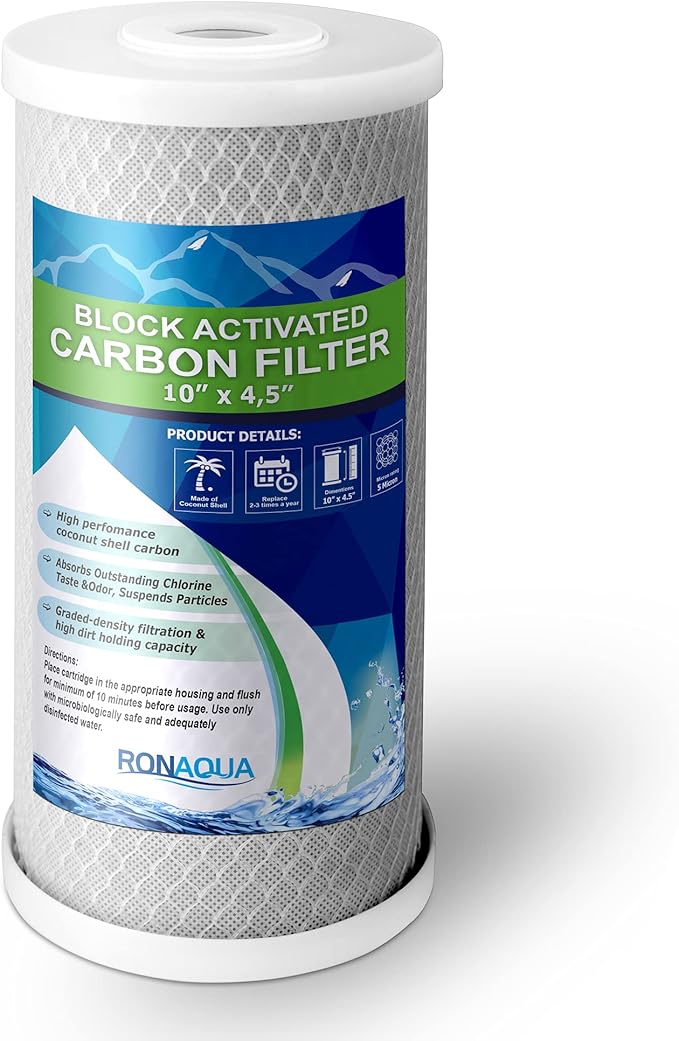 Big CTO Carbon Block Water Filters 4.5" x 10" Whole House Cartridges * WELL-MATCHED with CBC Series, WFHDC8001, EP and EPM Series (4 Pack)