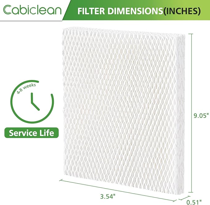 Cabiclean MD1-0034 Replacement Humidifier Wicks Filters Compatible with Vornado Evaporative Humidifier Model Evap40, Evap2, EV100, EV200, EVDC300, EVDC500, (4-Pack)