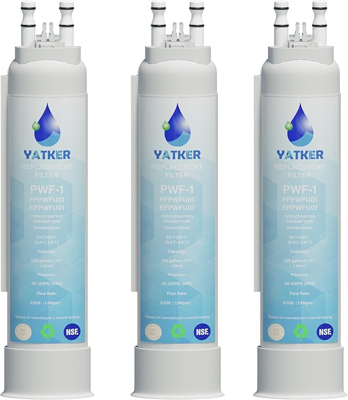FPPWFU01 Water Filter Replacement for Frigidaire FPPWFU01 Water Filter, Compatible with PurePour PWF-1,EPPWF01 PureAdvantage PWF-1 (3-Pack)