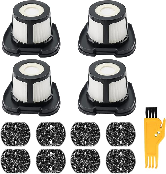 2284W 2390A Vacuum Filter Replacement for Bissell Pet Hair Eraser Filter Hand Vacuum 2390 2389 2579, Compared to Part # 1614212 1614203 1614204 (4 Mesh Filter and 8 Foam Filter) - AquaVibe