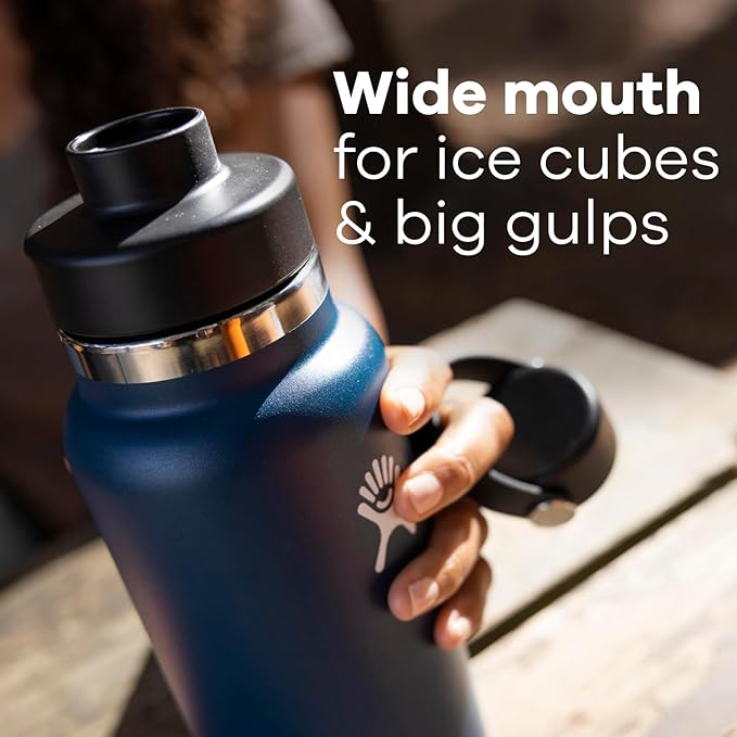 Hydro Flask Water Bottle - Insulated Stainless Steel - Wide Mouth Chug Lid, Non Spill, Leakproof in 40 Oz Dew