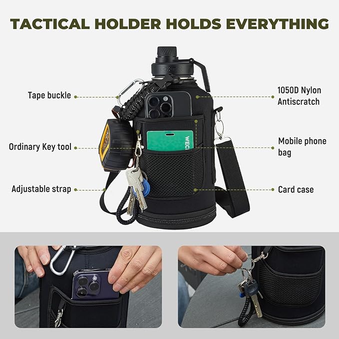 COKTIK 84oz Insulated Water Bottle - Stainless Steel Vacuum Metal, Portable ½ Gallon Large-Capacity Sports Bottle with Straw, Carry Bag and Handle Strap, Ideal for Gym & Hiking（Bubble Gum)
