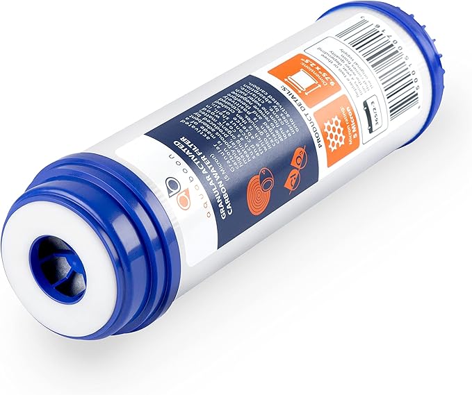 Aquaboon 5 Micron 10 x 2.5 Sediment, GAC, Carbon Filter Replacements Set of 3 Home Water Filters Cartridges Compatible with GAC-10, WHKF-GD05, WHWC