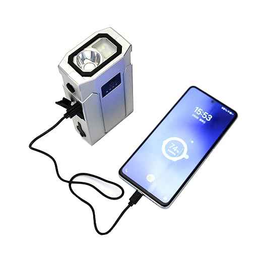 5 in 1 Water Filter Straw Auxiliary Pump 1000ml/min Applicable to Personal Water Filter for Hiking, Camping, Travel, and Emergency Preparedness, Built-in 2000Amh SOS Flashlight