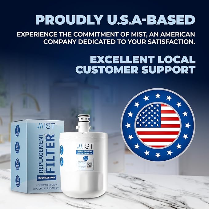 Mist 5231JA2002A Refrigerator Water Filter Replacement for LG LT500P, ADQ72910911, Kenmore 9890, Fridge LFX25974ST – NSF 42 Certified – 3 Pack