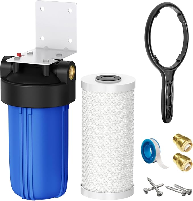 Whole House Water Softener Alternative, 4-Layer Scale Prevention Filter with 25,000 Gallons Capacity, Reduces Chlorine and Prevents Scale Buildup on Shower Head, Dishwasher, and More