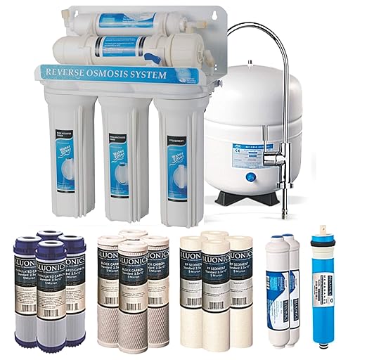 Bluonics 5 Stage Undersink Reverse Osmosis Drinking Water Filter System RO Home Purifier with NSF Certified Membrane with 4 Years of Filter Supply - 15 Total Filters -…
