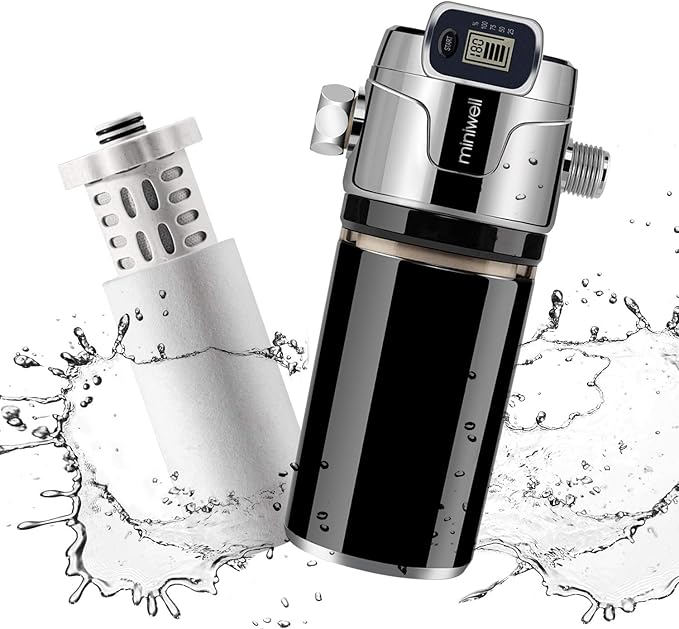 Miniwell Luxury Shower Filter L760-E201-2 Replaceable Cartridges-High output Purifier to remove Chlorine- Activated carbon for Healthy Skin & Smooth Hair & Hard Water-For Existing Shower Head