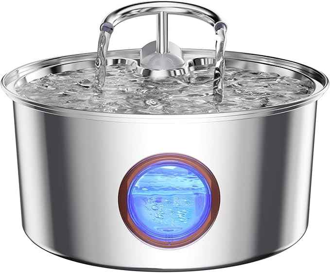 Tomxcute Cat Water Fountain Stainless Steel - 108oz/3.2L Cat Fountain for Drinking,Cat Drinking Fountain with Water Level Window,Smart Pump, Filters for Cats, Dogs, Multiple Pets