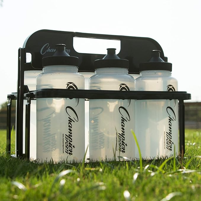 Champion Sports Plastic Water Bottle Set, Quart, Black