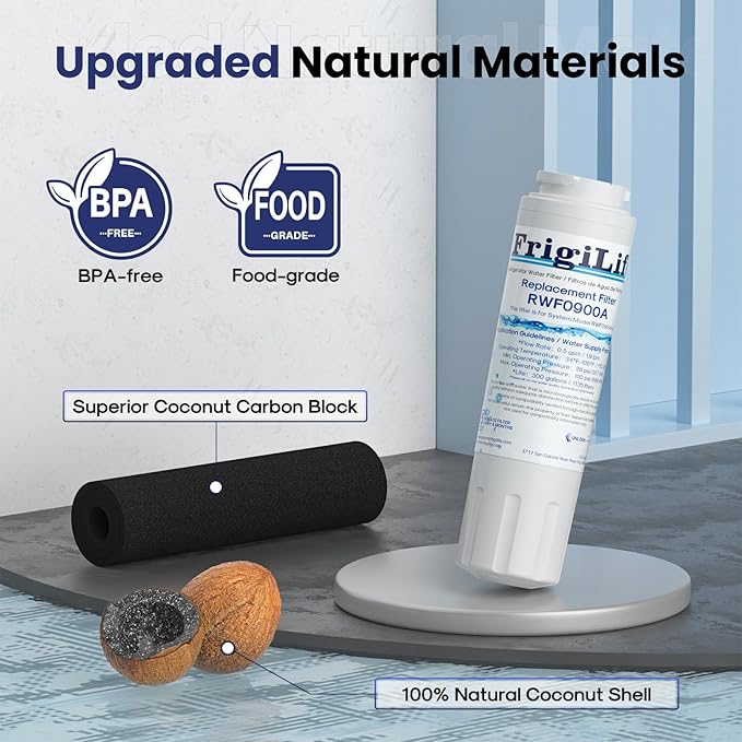 UKF8001 Replacement for EveryDrop Filter 4, Everydrop EDR4RXD1, Maytag UKF8001AXX-200, UKF8001P, Whirlpool 4396395, 469006, FMM-2 MPF15090 WF-UKF8001, SGF-M9 Refrigerator Water Filter, 2PACK