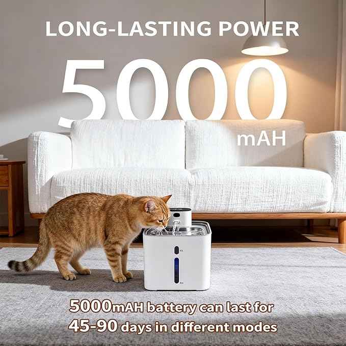 Cat Water Fountain Automatic Stainless Steel 4.2L/148oz Cordless Filter System & Interactive Design Dog Water Bowl Dispenser for Cats & Dogs Drinking Supplies for Pet Gifts