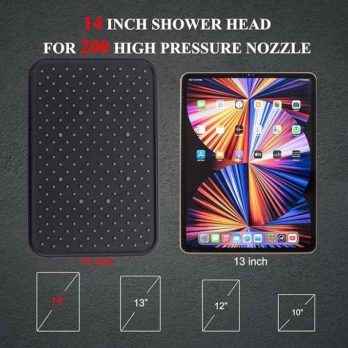 Black Large High Pressure Filtered Shower Head with Handheld, 14" Rain ShowerHead and 10 Spray Handheld with Filter, Upgrade Dual Shower for Couples Bathroom Accessories and Hard Water