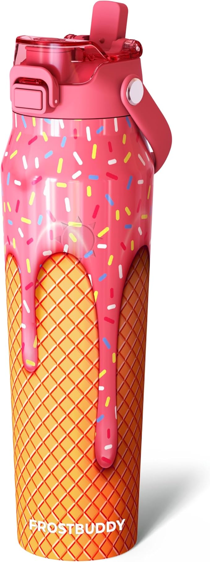 Frost Buddy 32oz Insulated Water Bottle with Straw & Chug Lid | Leak-Proof Stainless Steel | 24-Hours Cold | Sweat-Proof, Cup Holder Friendly | Ideal for Gym, Travel, Sports & Everyday Hydration