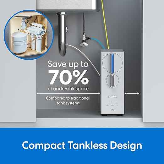 Brio SIMPL Reverse Osmosis Tankless Water Filter System for Clean Drinking Water | 4-Stage Undersink 0.0001 Micron RO Filtration | Reduces PFAS, Dirt, Rust, Chlorine, VOCs & Heavy Metals | 400 GPD