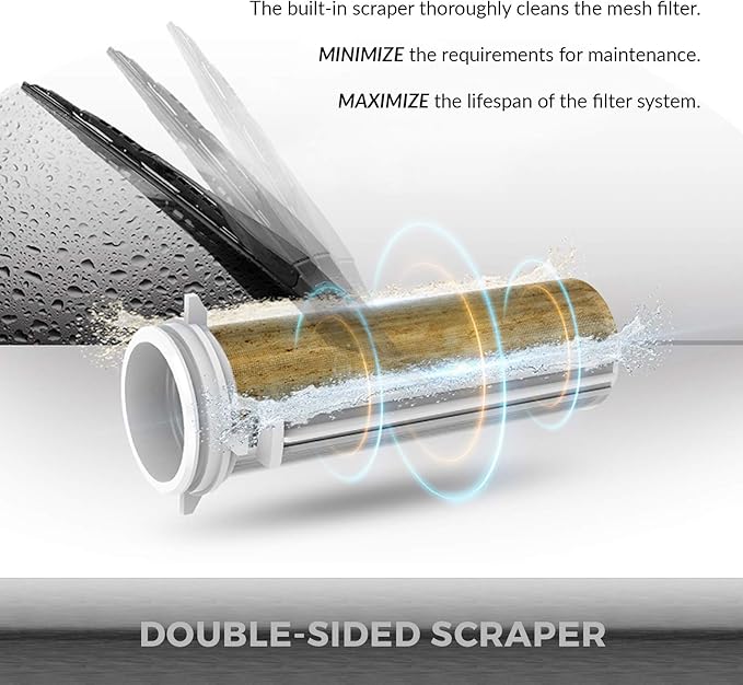 iSpring AHPF12MNPT12X2 WSP50GR Reusable Spin Down Sediment Water Filter, White (WSP50GR+AHPF12MNPT12X2)